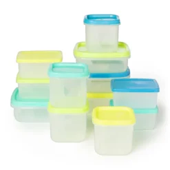 Xenos Vershoudbakjes van plastic - 100 ml - set van 4- Bewaardozen