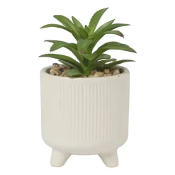 Xenos Vetplantje in pot - beige - ø8x15 cm- Kunstplanten