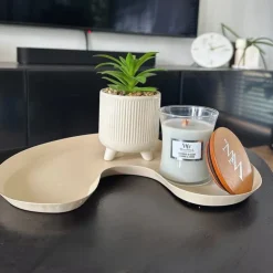 Xenos Vetplantje in pot - beige - ø8x15 cm- Kunstplanten