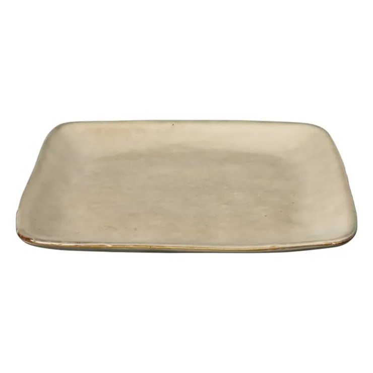 Xenos Vierkant bord Toscane - beige - 20x20 cm- Borden