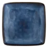 Xenos Vierkant bord Toscane - donkerblauw - 20x20 cm- Borden