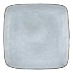 Xenos Vierkant bord Toscane - lichtblauw - 25x25 cm- Borden