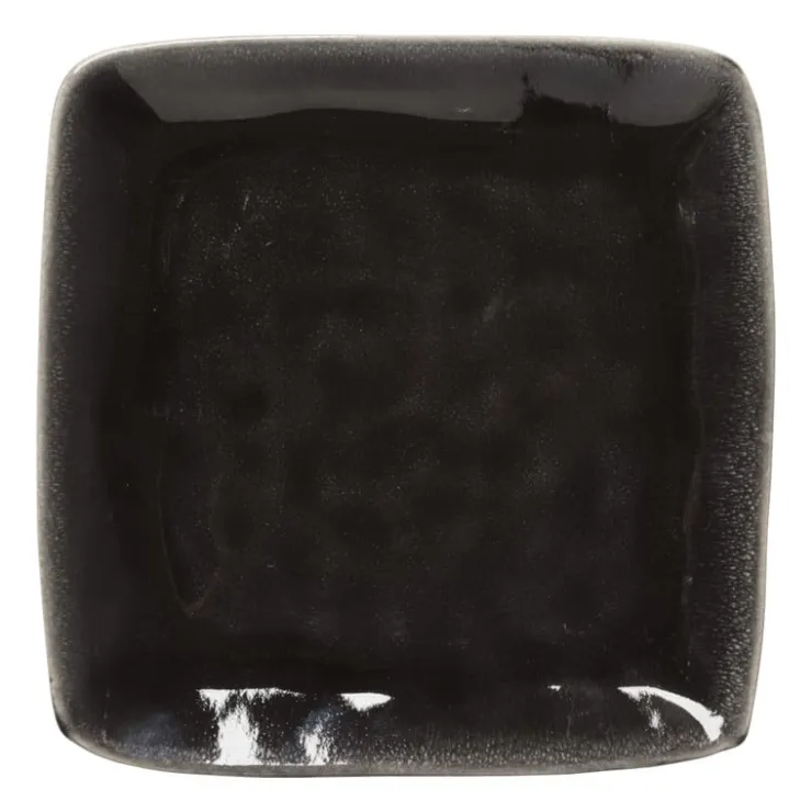 Xenos Vierkant bord Toscane - zwart - 20x20 cm- Borden