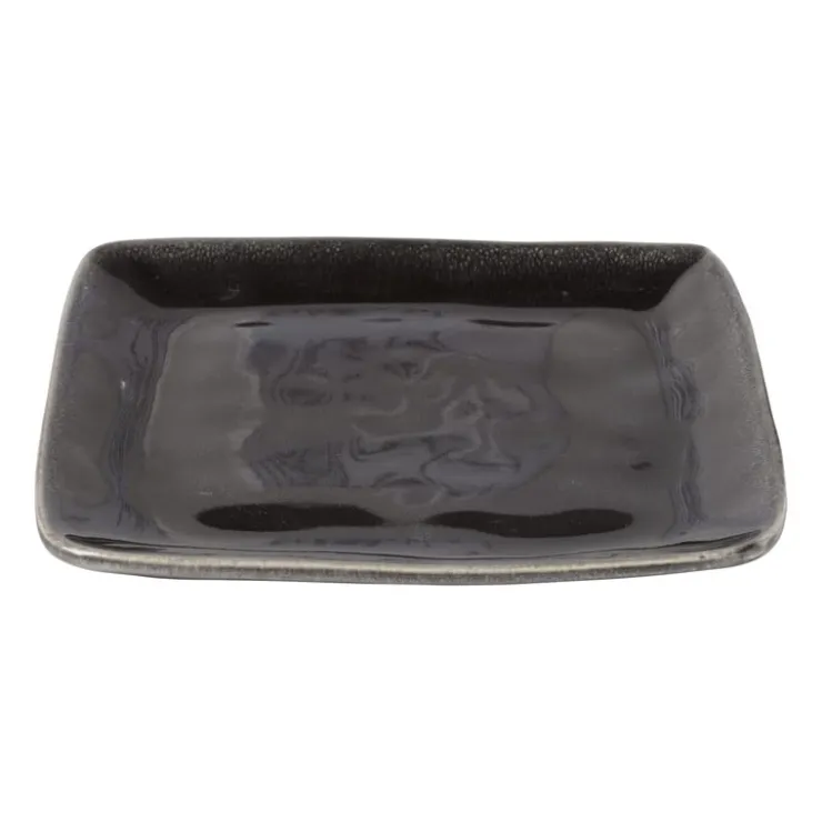 Xenos Vierkant bord Toscane - zwart - 20x20 cm- Borden