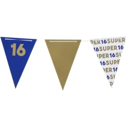Xenos Vlaggenlijn 16 jaar - blauw - 10 meter- Verjaardagen|Vlaggenlijnen