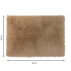 Xenos Vloerkleed fluffy - bruin - 60x90 cm- Vloerkleden