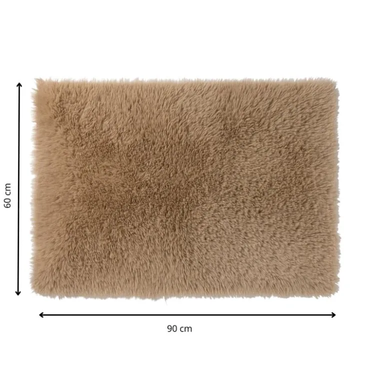 Xenos Vloerkleed fluffy - bruin - 60x90 cm- Vloerkleden