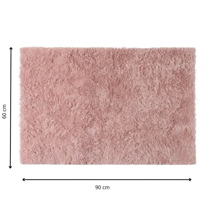 Xenos Vloerkleed fluffy - roze - 60x90 cm- Vloerkleden