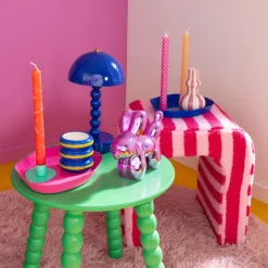 Xenos Vloerkleed fluffy rond - roze - ø120 cm- Vloerkleden