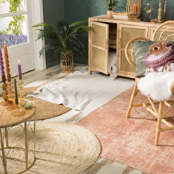 Xenos Vloerkleed riet - bruin - 87 cm- Vloerkleden