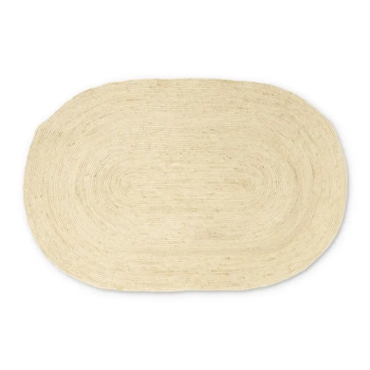 Xenos Vloerkleed riet ovaal - naturel - 120x180 cm- Vloerkleden