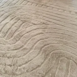 Xenos Vloerkleed wave ovaal - wit - 120x180 cm- Vloerkleden