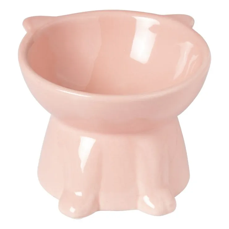 Xenos Voerbak voor kat - roze - ø10.3x13 cm- Huisdieraccessoires