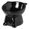 Xenos Voerbak voor kat - zwart - ø10.3x13 cm- Huisdieraccessoires