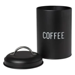 Xenos Voorraadblik coffee - zwart - ø11x15 cm- Koffie Accessoires|Voorraadpotten