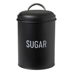 Xenos Voorraadblik sugar - zwart - ø11x15 cm- Koffie Accessoires|Voorraadpotten