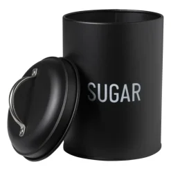 Xenos Voorraadblik sugar - zwart - ø11x15 cm- Koffie Accessoires|Voorraadpotten