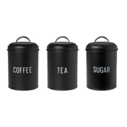 Xenos Voorraadblik sugar - zwart - ø11x15 cm- Koffie Accessoires|Voorraadpotten