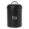 Xenos Voorraadblik tea - zwart - ø11x15 cm- Thee Accessoires|Theedozen
