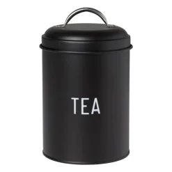 Xenos Voorraadblik tea - zwart - ø11x15 cm- Thee Accessoires|Theedozen