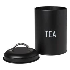 Xenos Voorraadblik tea - zwart - ø11x15 cm- Thee Accessoires|Theedozen