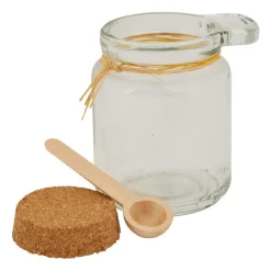 Xenos Voorraadpot - kurk en lepeltje - 200 ml- Voorraadpotten