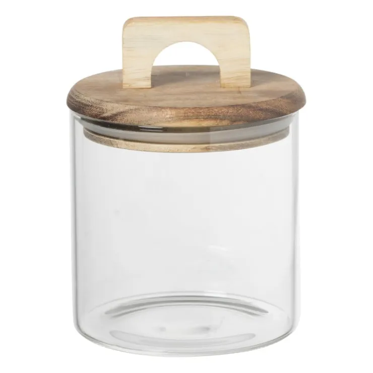 Xenos Voorraadpot Acacia mini - glas - ø8x12 cm- Voorraadpotten
