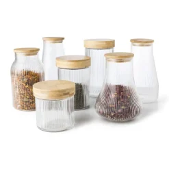 Xenos Voorraadpot met bamboe deksel - 750 ml- Voorraadpotten