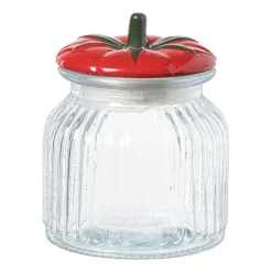 Xenos Voorraadpot tomaat - transparant/rood - 900 ml- Voorraadpotten