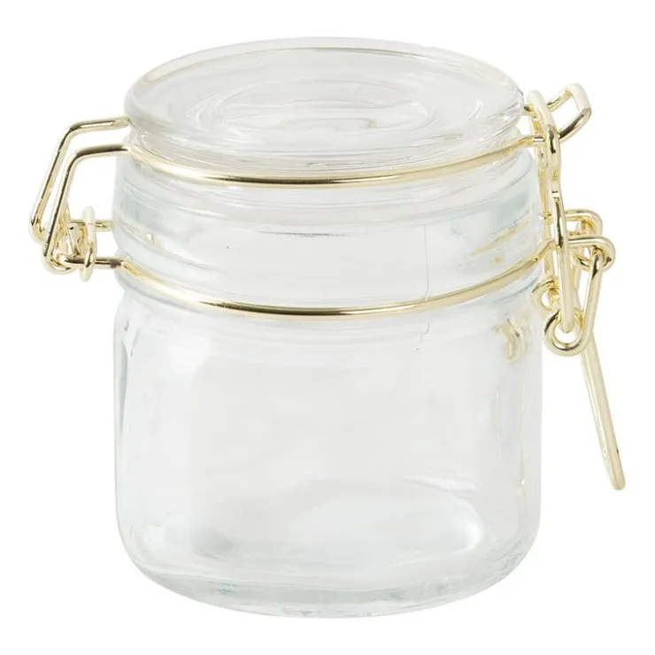 Xenos Voorraadpotje - goudkleurig - 100 ml- Voorraadpotten