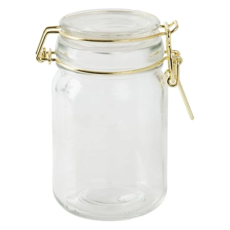 Xenos Voorraadpotje - goudkleurig - 230 ml- Voorraadpotten