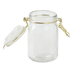 Xenos Voorraadpotje - goudkleurig - 230 ml- Voorraadpotten