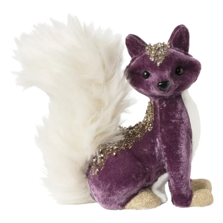 Xenos Vosje - paars - 10x23x19 cm- Kerstfiguren