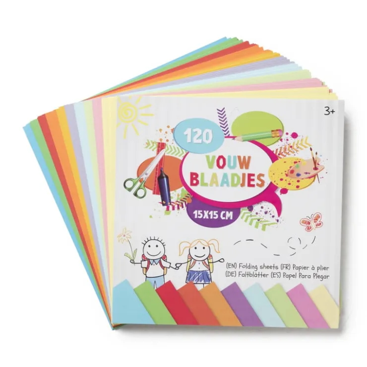 Xenos Vouwblaadjes - multikleur - 120 stuks- Knutselpapier|Kerst Knutselen