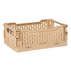 Xenos Vouwkrat klein - beige - 6x15x10 cm- Kratjes