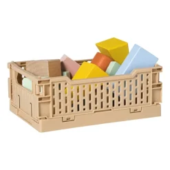 Xenos Vouwkrat klein - beige - 6x15x10 cm- Kratjes