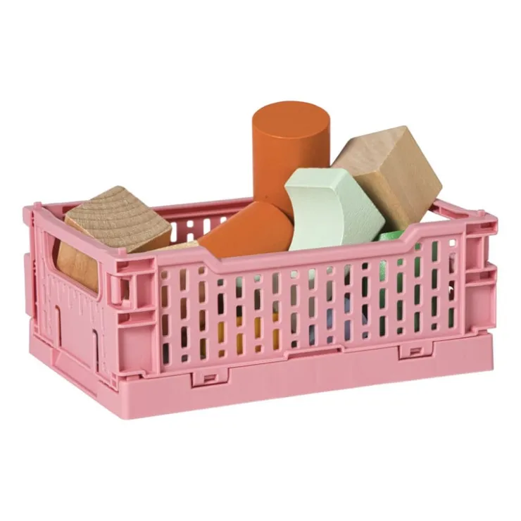 Xenos Vouwkrat klein - roze - 6x15x10 cm- Kratjes