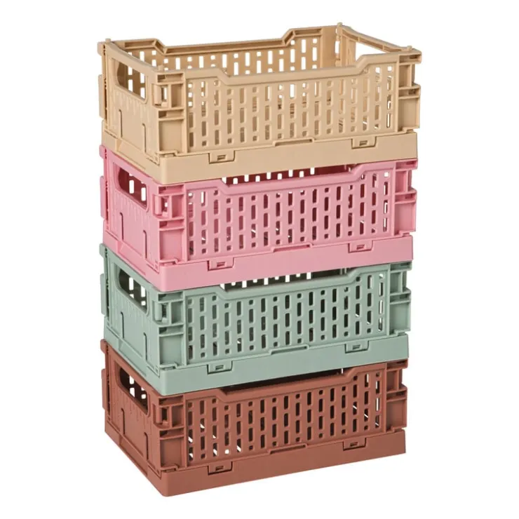 Xenos Vouwkrat klein - roze - 6x15x10 cm- Kratjes