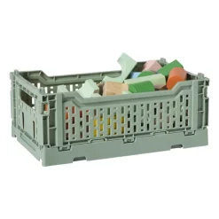 Xenos Vouwkrat middel - groen - 10.5x27x17 cm- Kratjes