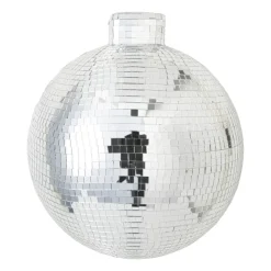 Xenos Wandhanger disco kerstbal - zilverkleurig - ø31.5 cm- Kerstfiguren