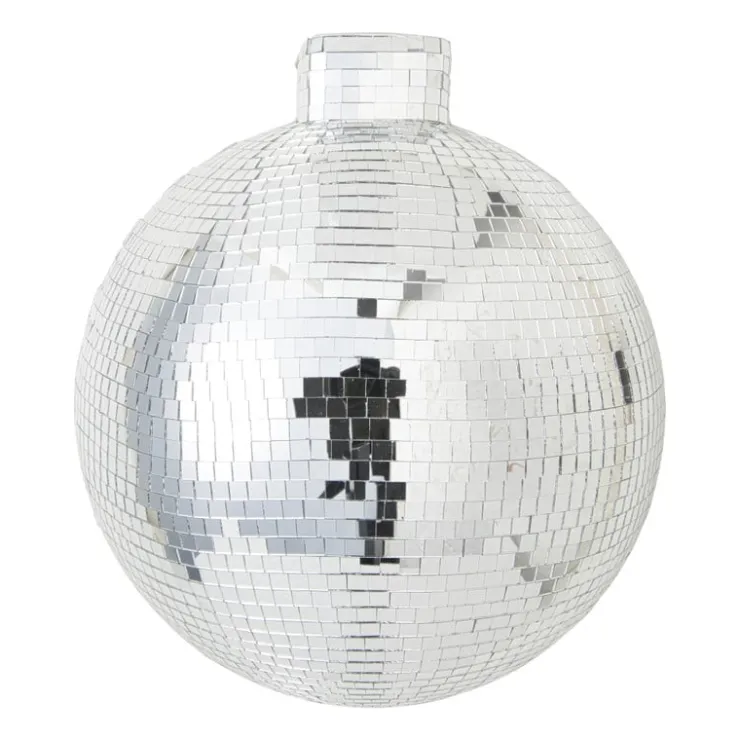 Xenos Wandhanger disco kerstbal - zilverkleurig - ø31.5 cm- Kerstfiguren