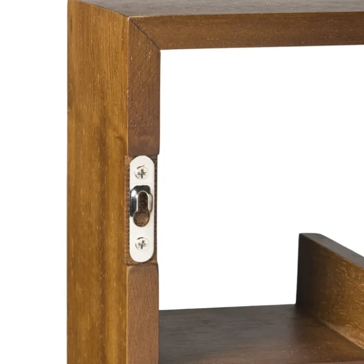 Xenos Wandkast voor 23 mokken - bruin - 63.5x48x9 cm- Vakkenkasten|Wandkasten