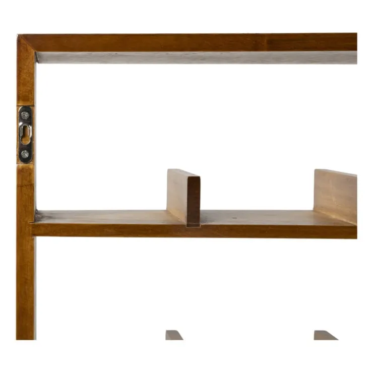 Xenos Wandkastje voor 12 mokken - bruin - 45x38x9 cm- Kerstcadeaus|Vakkenkasten