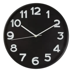 Xenos Wandklok basics - zwart - ø30x4 cm- Klokken