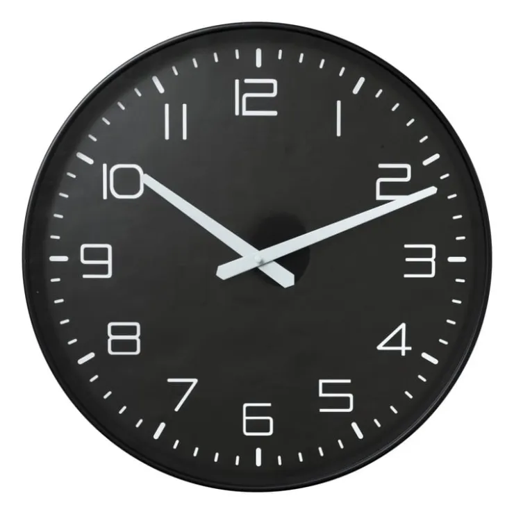 Xenos Wandklok Gina - zwart - ø40x4.5 cm- Klokken