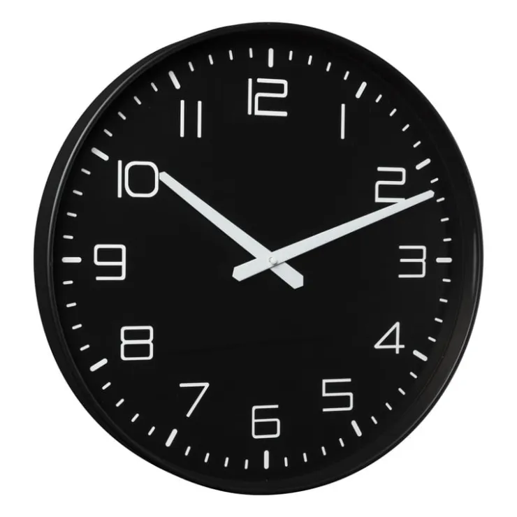 Xenos Wandklok Gina - zwart - ø40x4.5 cm- Klokken