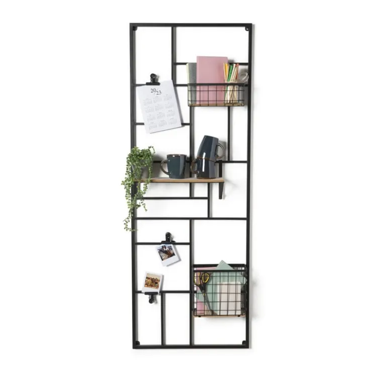 Xenos Wandrek XXL met clips - 150x55 cm - zwart- Wandrekken