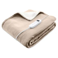 Xenos Warmtedeken - beige - 130x180 cm- Winterartikelen|Kerstcadeaus