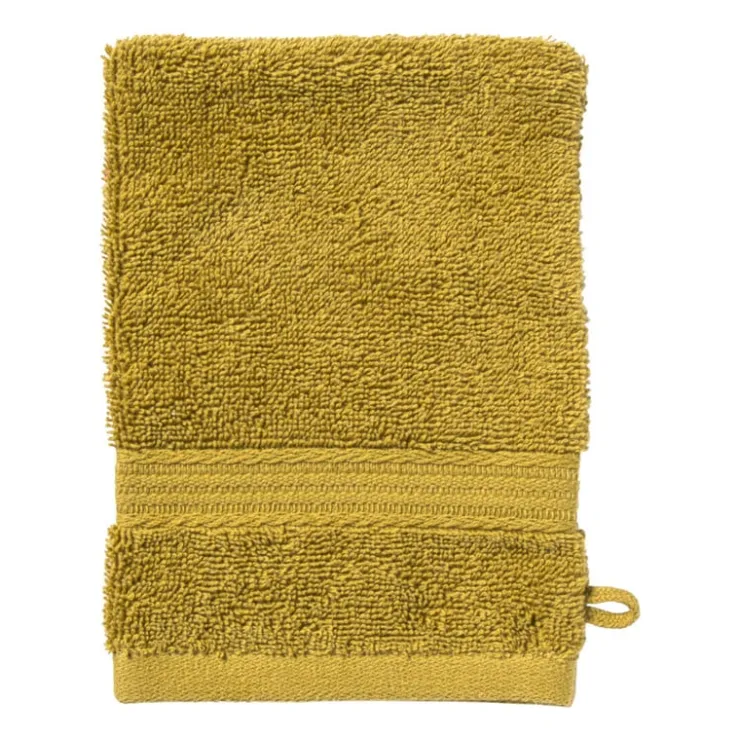 Xenos Washandje - olijfgroen - 16x21 cm- Badtextiel|Badkamer Accessoires