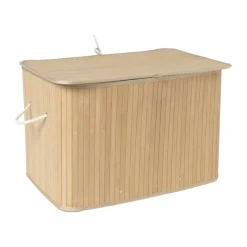 Xenos Wasmand bamboe 90 liter - naturel - 60x40x40 cm- Wasmanden